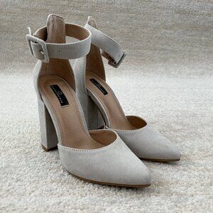 DailyShoes Strappy Chunky Pointed Closed Toe Heels 5